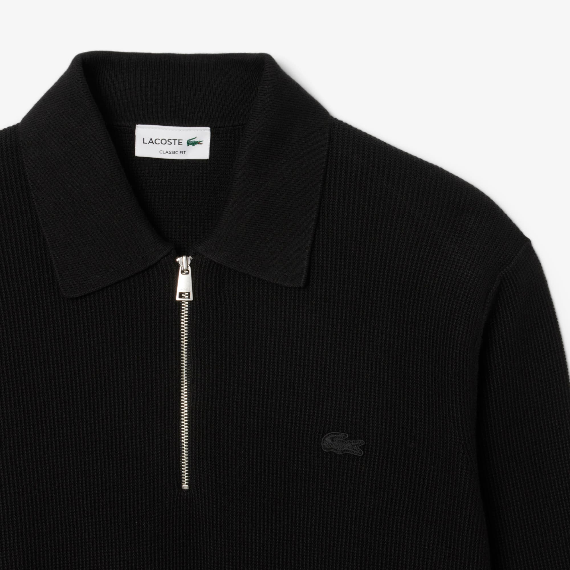 Men's Cotton & Wool Blend Half-Zip Polo Collar Sweater - Sweaters