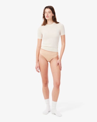 Logo Waist Mesh String Briefs