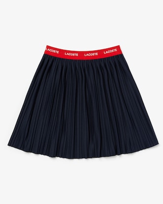 Falda de punto plisada con Cintura en contraste para ni&ntilde;a