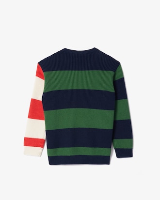 Kids' Contrast Sleeve Striped Sweater