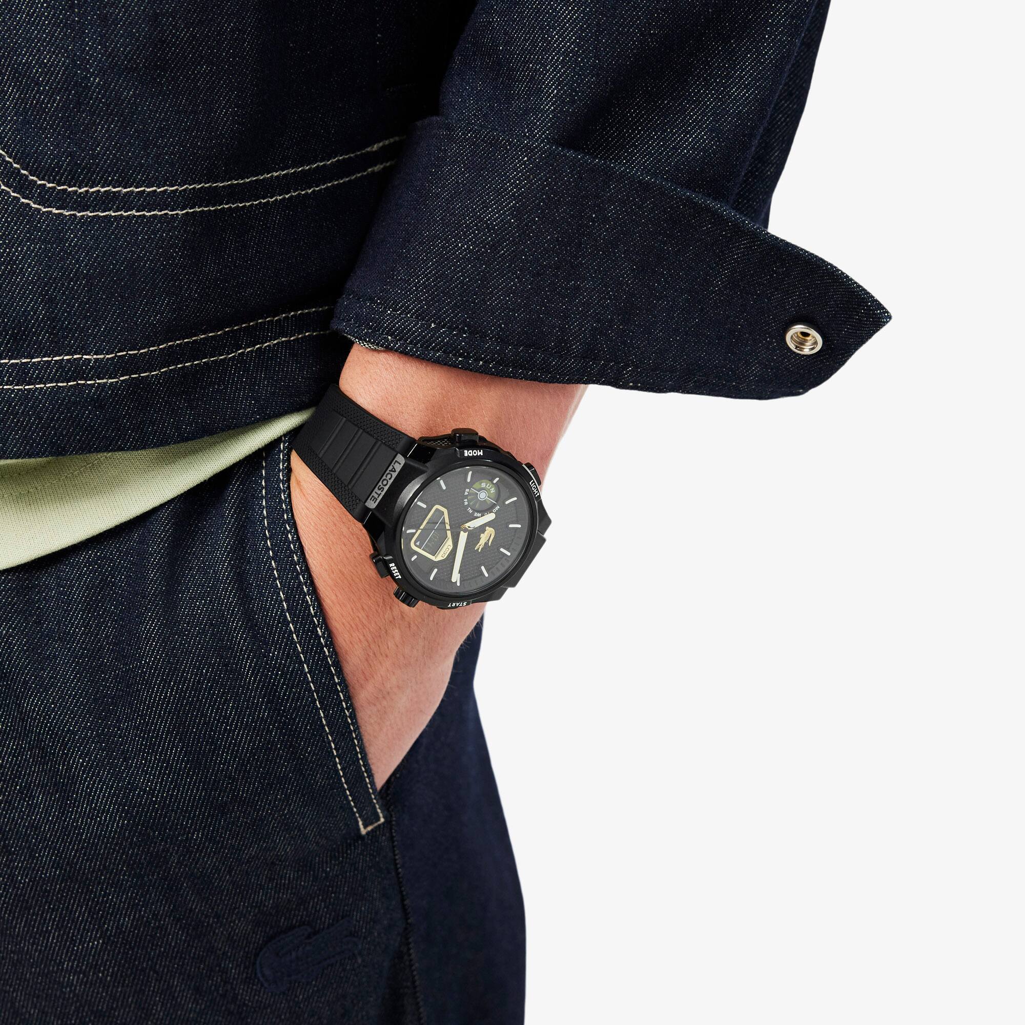 ラコステ LACOSTE 腕時計 LC33／ブラック 2011435 LC33 Analog and Digital Silicone Watch - Men's Watches - New In