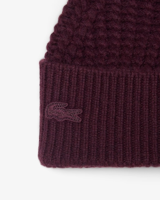 Unisex Wool Blend Textured Beanie