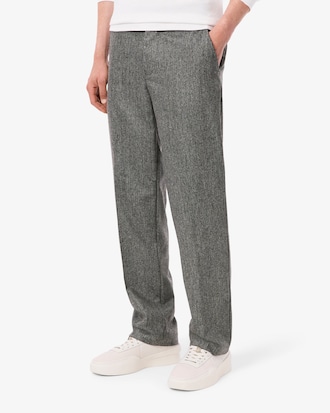 Men's Straight Fit Chevron Wool Pants
