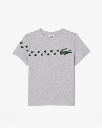 Kids' Crocodile Print Cotton T-Shirt