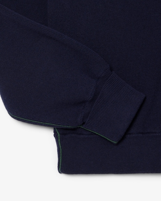 Women's V-Neck Moss Stitch Cotton Cardigan
