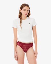Logo Waist Lacy String Briefs