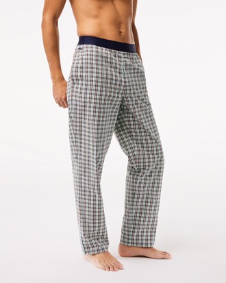 Men’s Cotton Poplin Check Print Pajama Pants