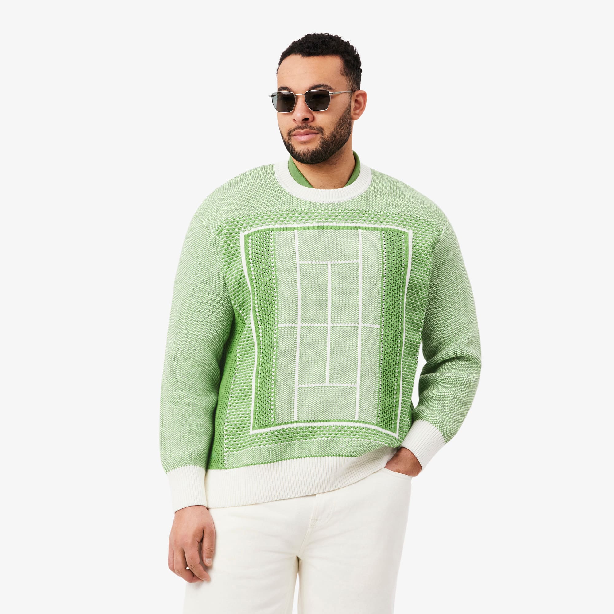 Tennis Court Graphic Sweater - Sweaters & Sweatshirts - New In