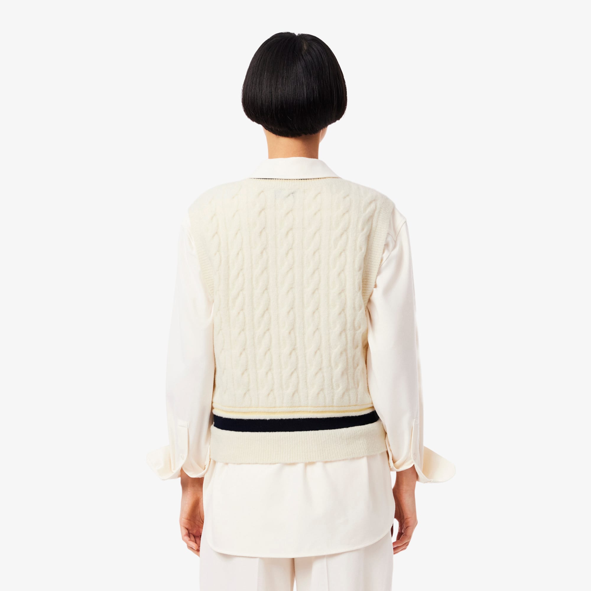 Women's Cable Knit Wool Sweater Vest
