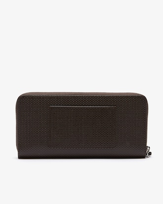 Chantaco Large Zippered Matte Piqu&eacute; Leather Wallet
