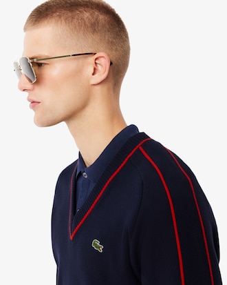 Men's Archive Edition Striped V-Neck Sweater