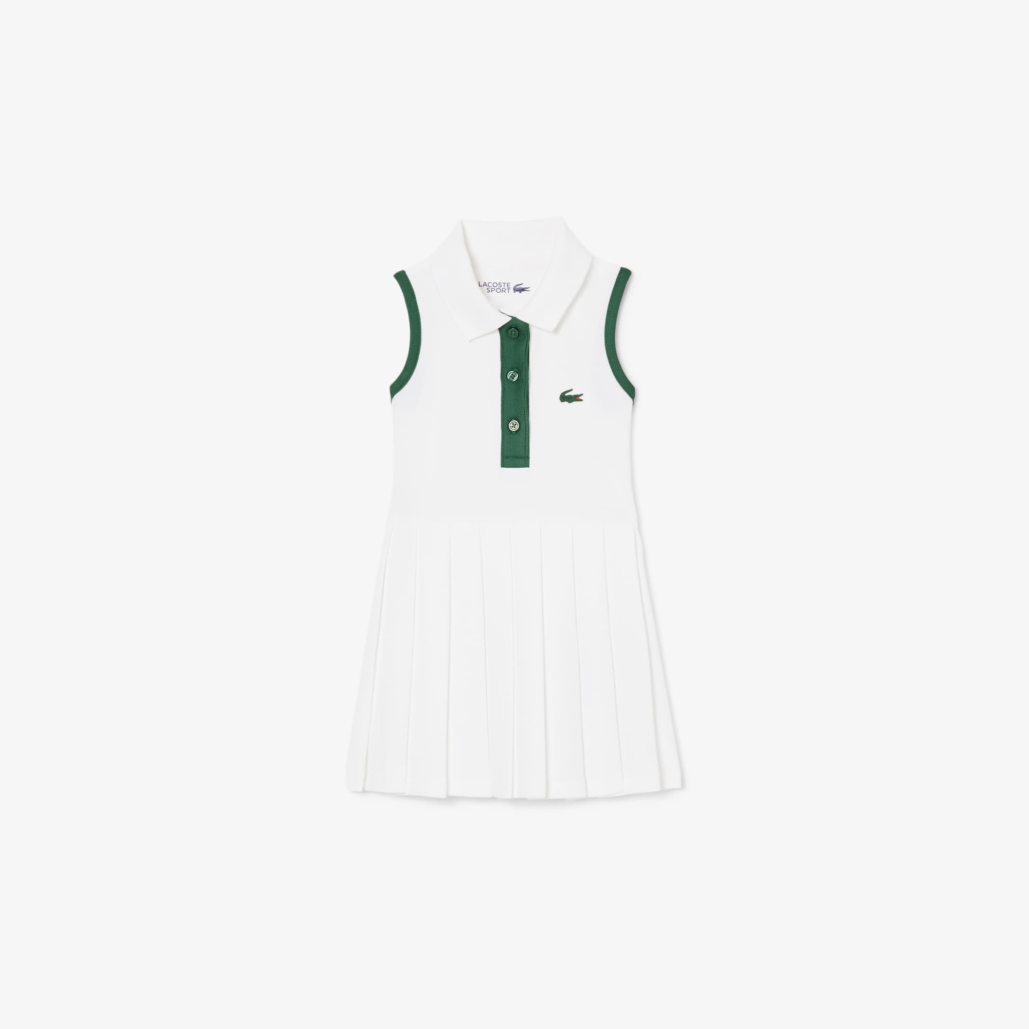 Lacoste Sleeveless Petit Piquã© Dress - 2 Years In White