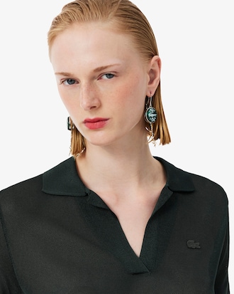 Runway Slim Fit Satin Piqu&eacute; Polo Shirt