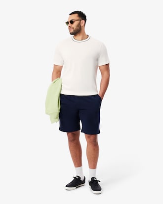 Playera Para Hombre En Piqu&eacute; El&aacute;stico Con Cuello A Rayas