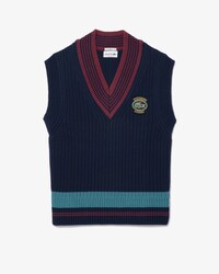 Unisex Heavy Cotton Badge Accent Tennis Sweater