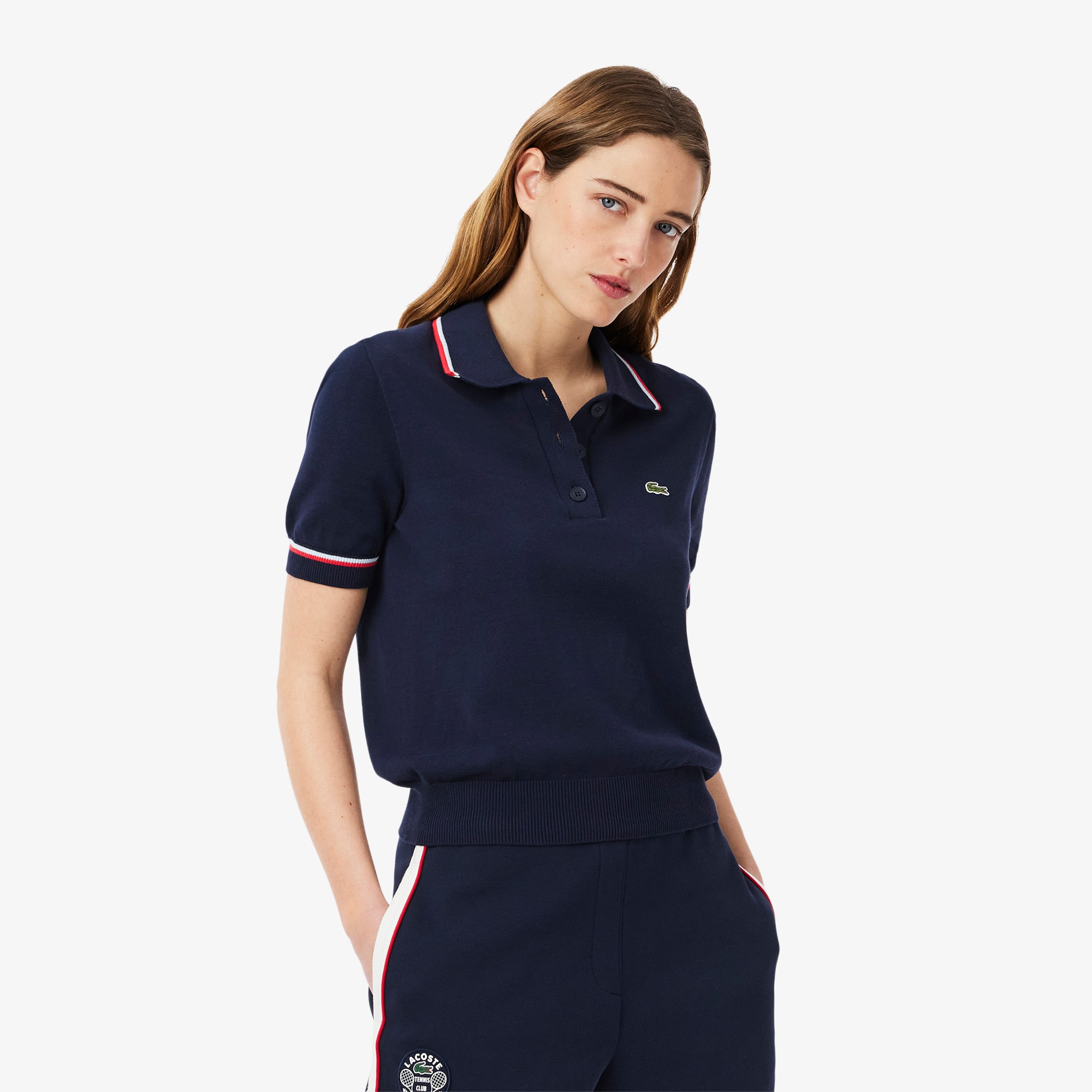 Women's Cropped 3D Seamless Stretch Cotton Polo - Polo Shirts