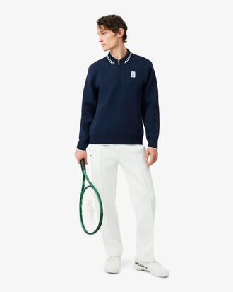 Sweatshirt col polo zipp&eacute; Tennis H&eacute;ritage