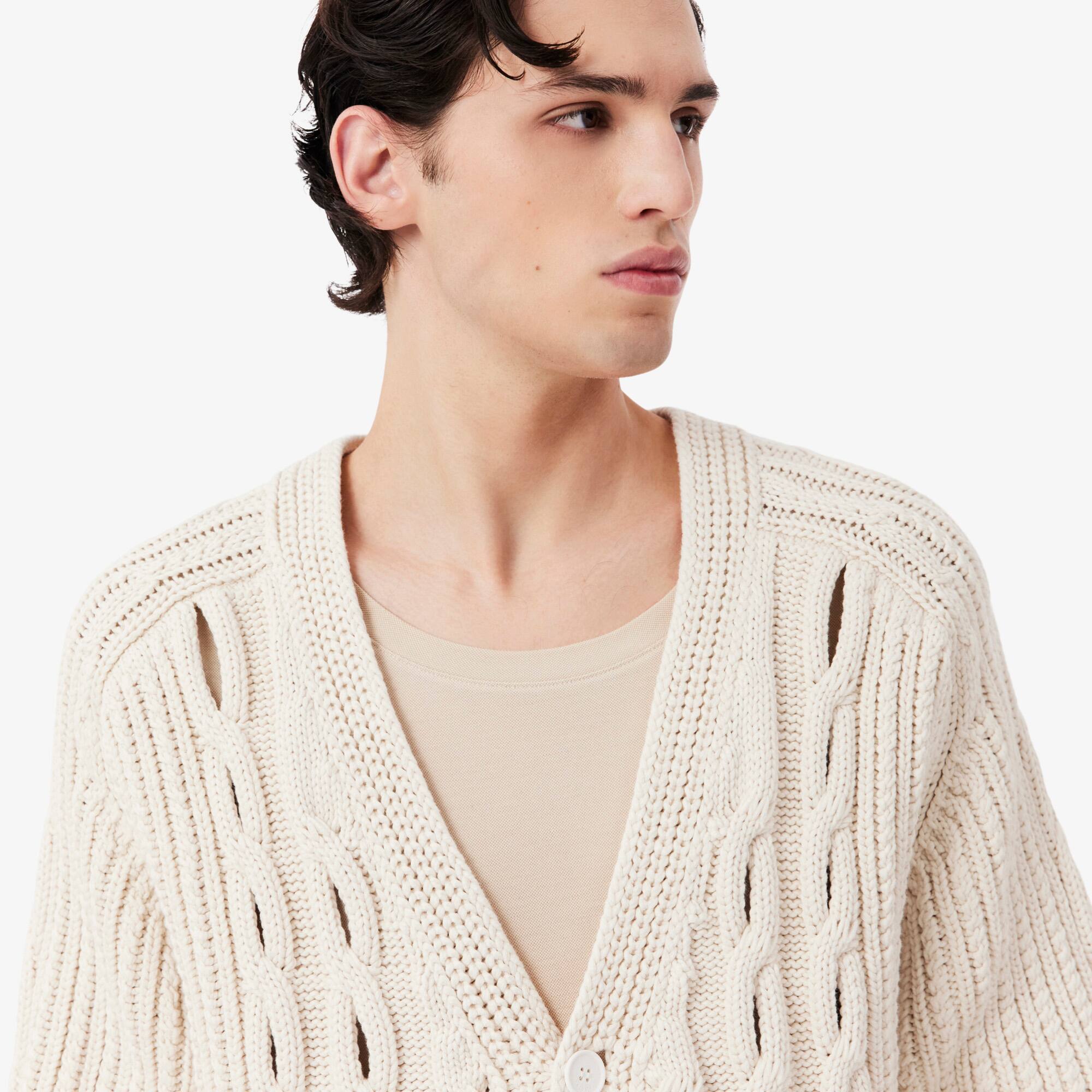 Runway Lacy Cable Knit Cardigan