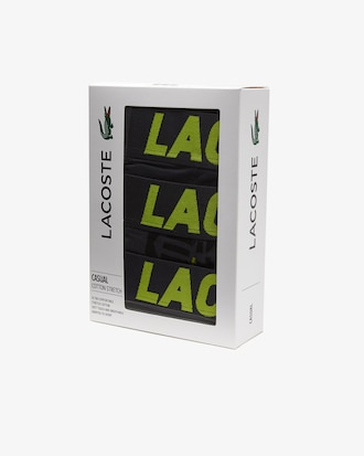 Lot de 3 boxers longs homme Lacoste avec imprim&eacute; nautique