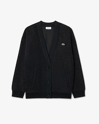 Oversized Boiled Wool Knit Cardigan