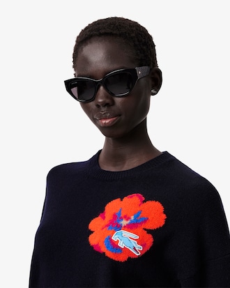 Women's Flower Motif Wool Sweater