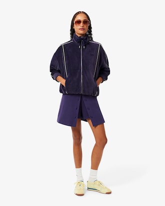 Women's Oversized Zip-Up Velour Sweatshirt