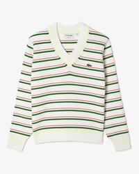 Men&rsquo;s Made In France Striped V-Neck Sweater