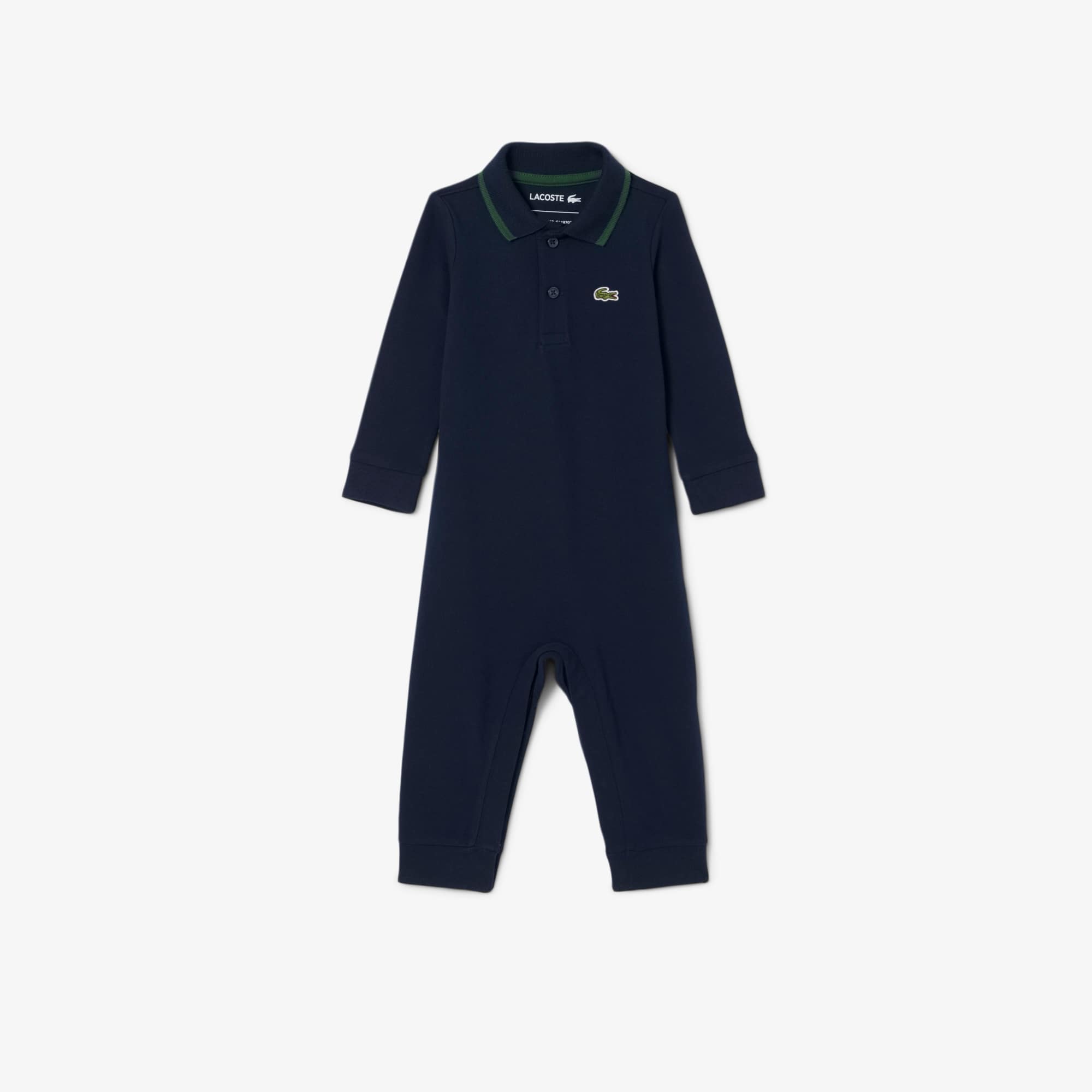 Lacoste Infants' Long Sleeve Piqué Onesie - 6m In Blue