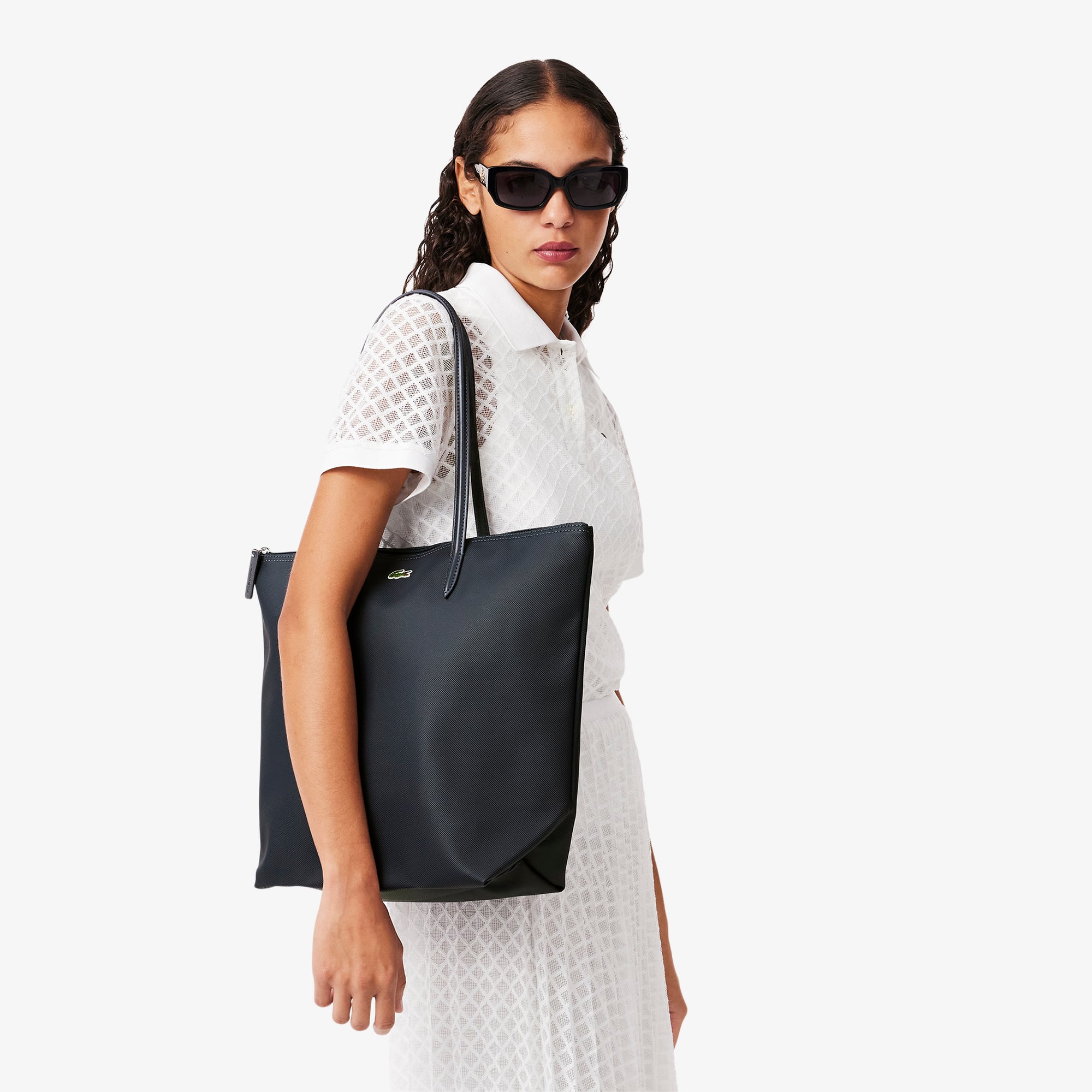 ★LACOSTE★ Women's Easy Vertical Shopper Bag Black NF3868Y5 Women's Mini Chantaco Leather Tote - Crossbody Bags - New In