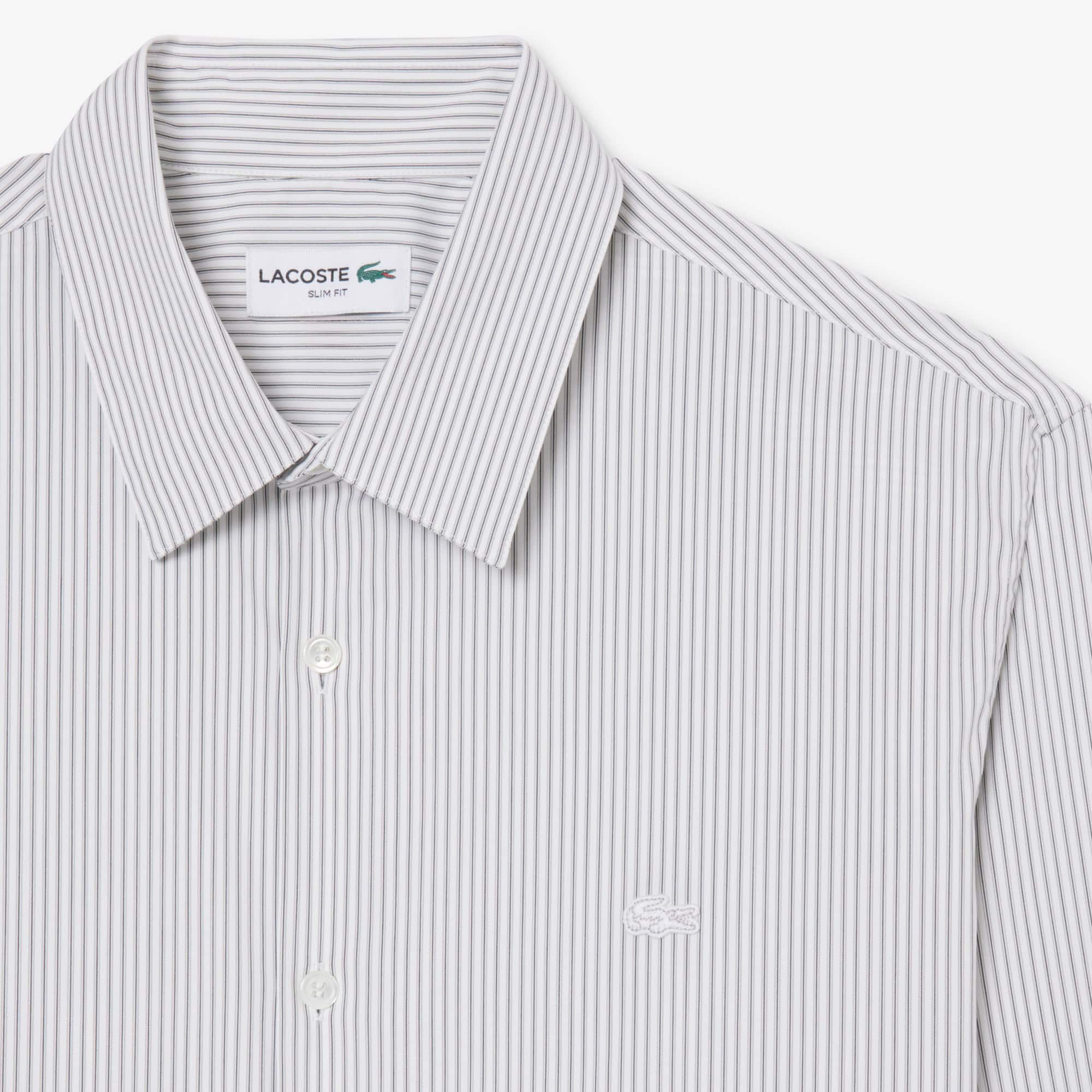 Slim Fit Striped Stretch Poplin Shirt