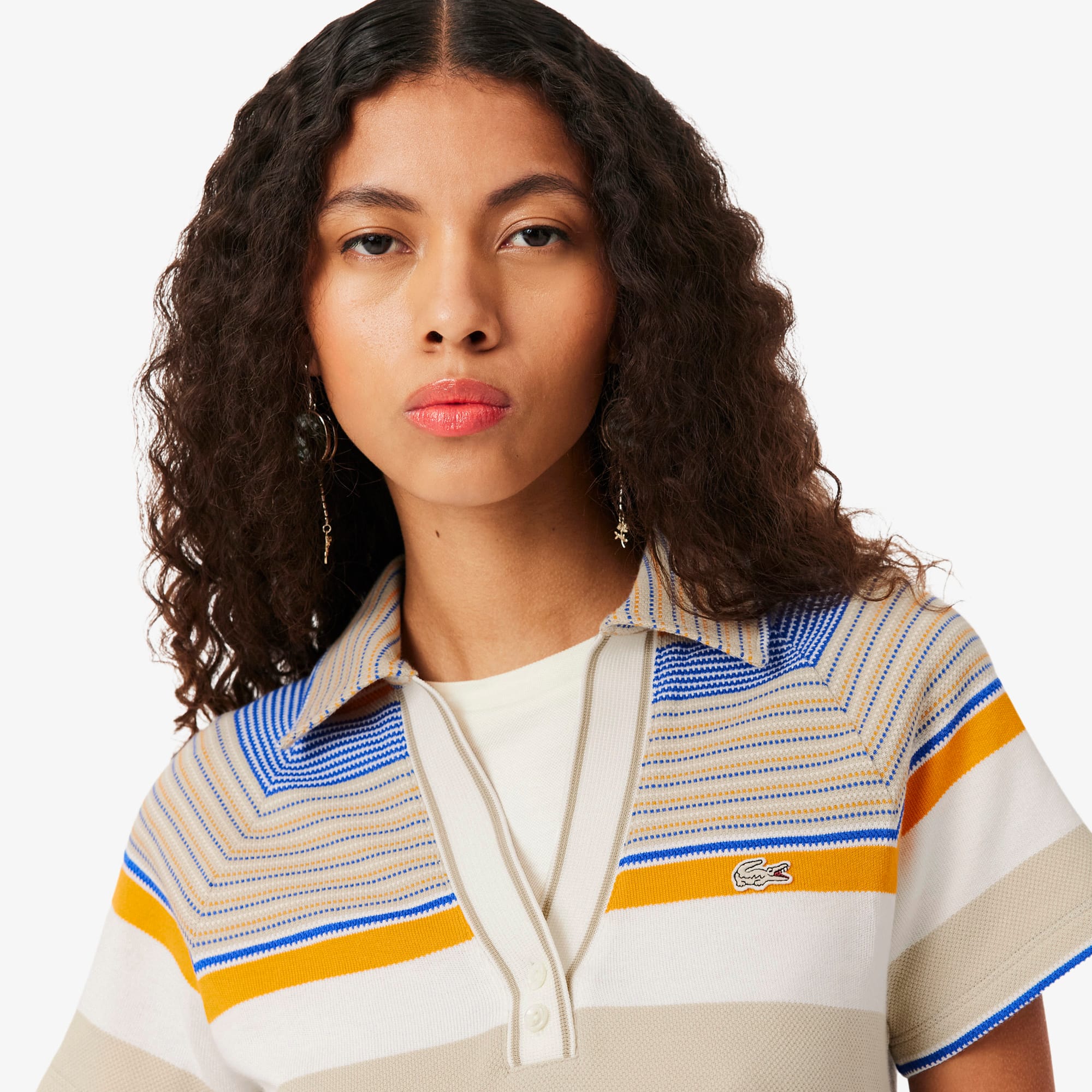 Runway Slim Fit Striped Piqué Polo Shirt