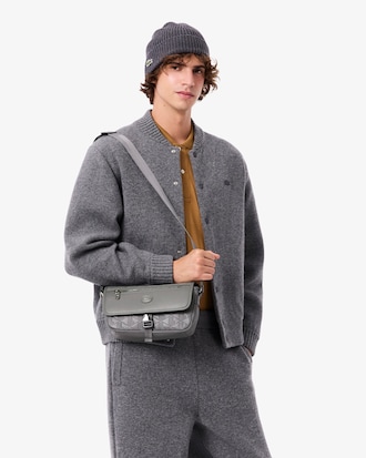 Small Monogram Leather Flap Satchel