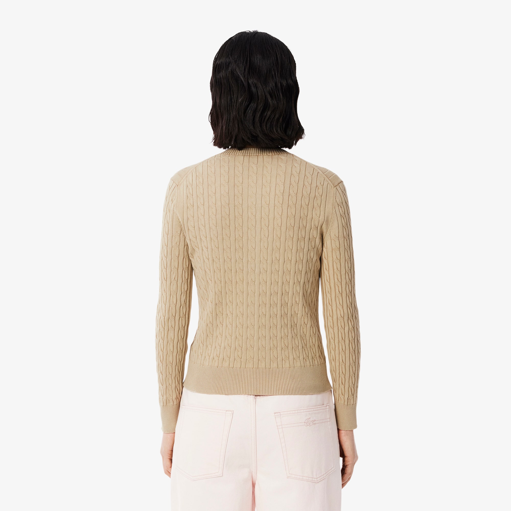 Women's Wash Effect Cable Knit Cardigan - Sweaters