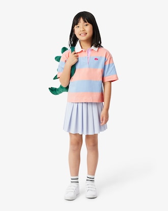 Oversized Striped Cotton Rugby Polo