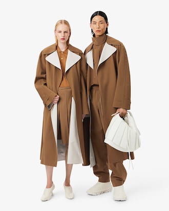 Runway Wool Blend Trench Coat