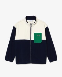 Unisex Zipped Contrast Detail High-Neck Sweatshirt