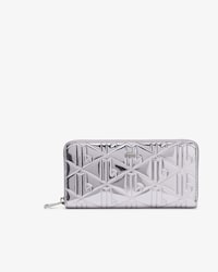 Large Zip-Up Metallic Billfold
