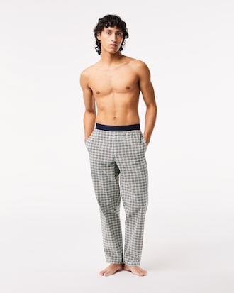 Men’s Cotton Poplin Check Print Pajama Pants