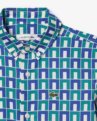 Kids' Short Sleeve Monogram Print Shirt