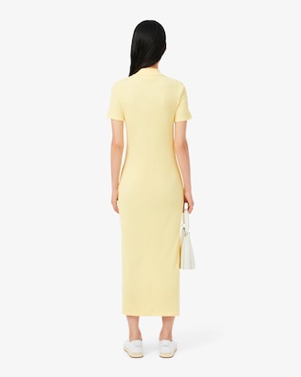 Women's Long Ribbed Cotton Polo Dress