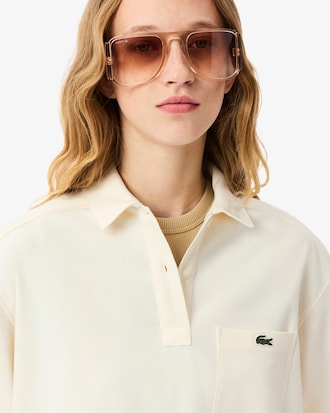 Women's Oversized Polo Style Flannel Shirt