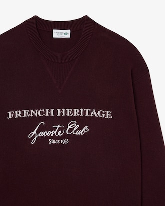 Wool Blend Crew Neck Tennis Heritage Sweater