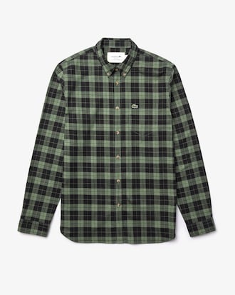 Men's Regular Fit Cotton Twill Checkered Shirt