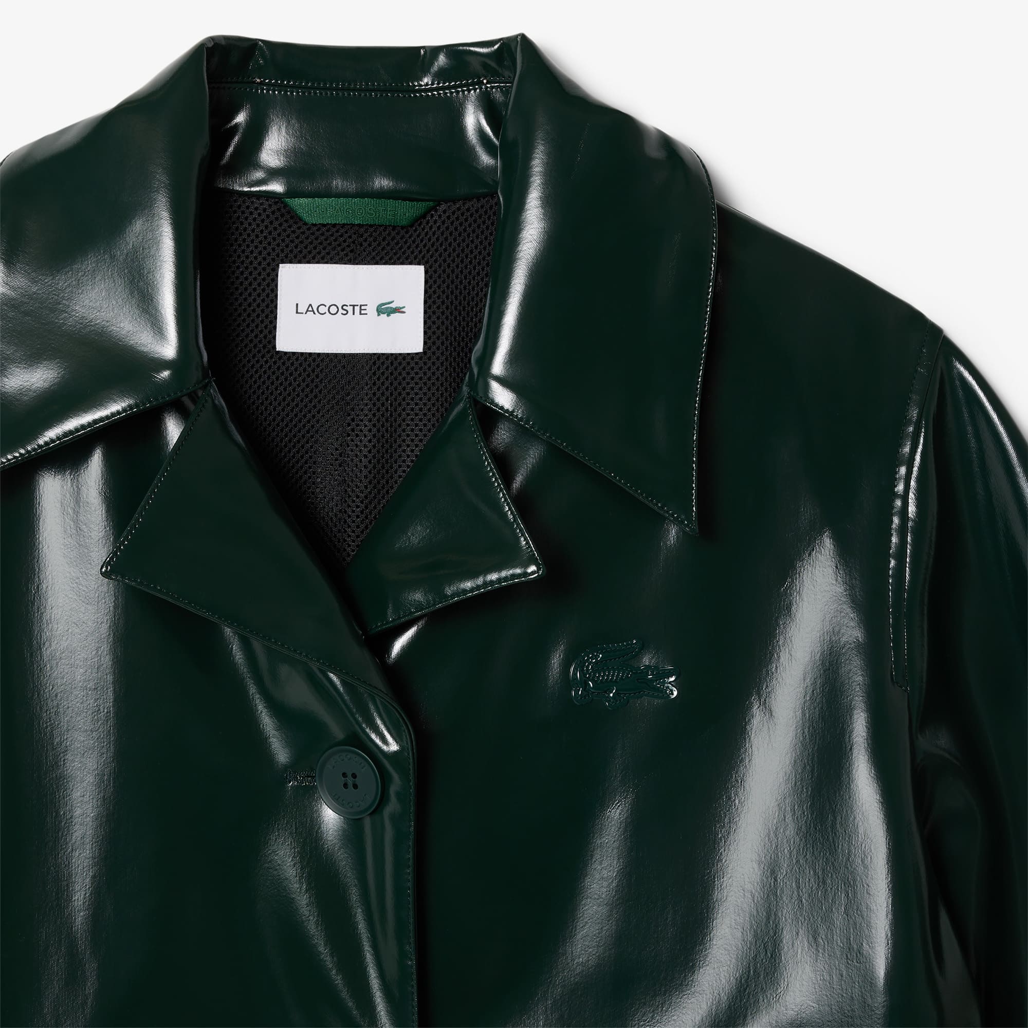 Women's Tailored Collar Vinyl Trench Coat - undefined - New In