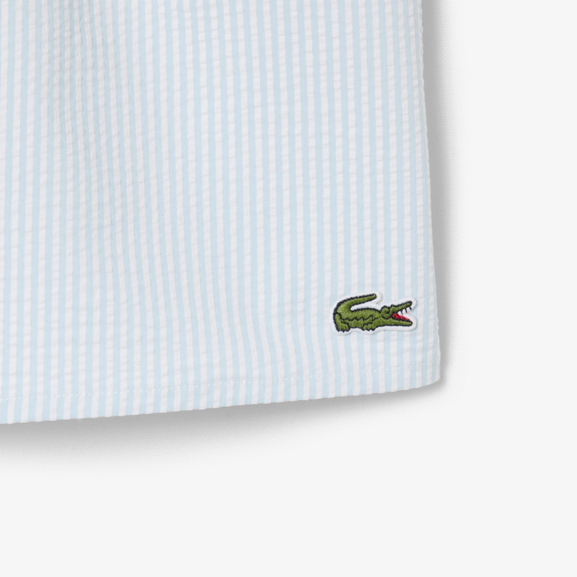 Men's Mid Length Striped Textured Swim Trunks