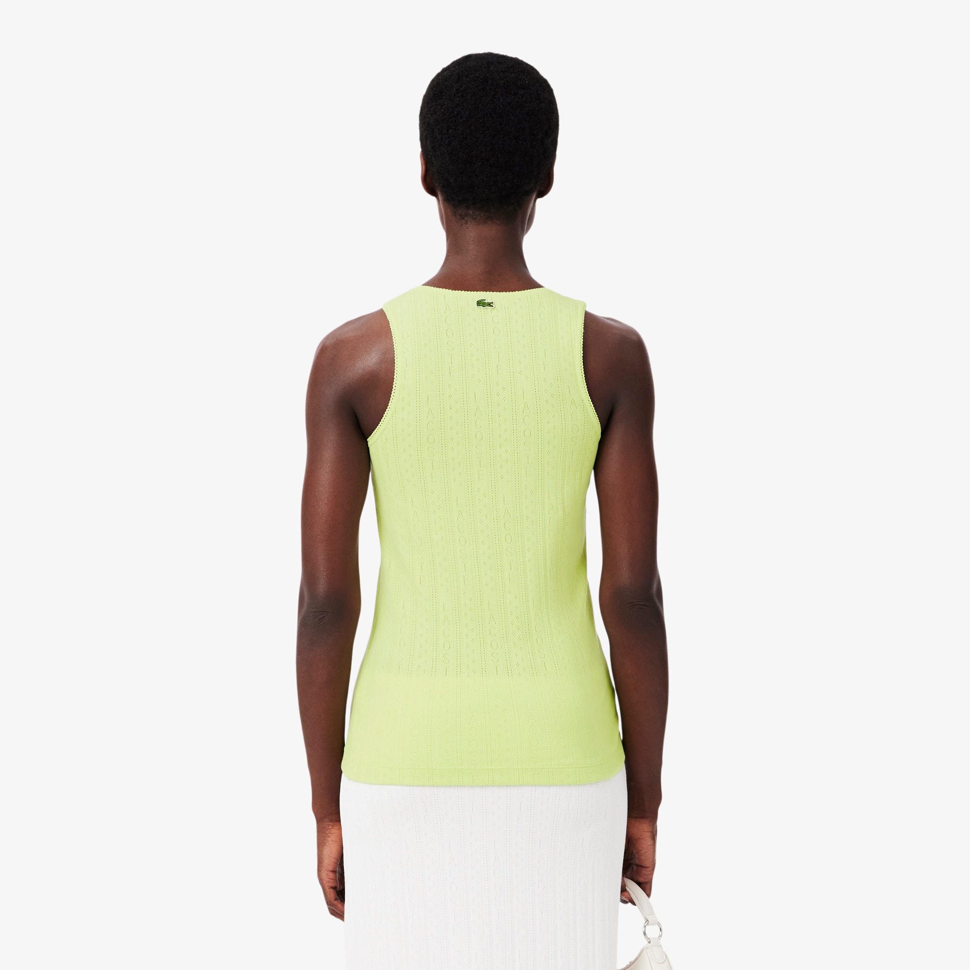 Women's Slim Fit Pointelle Knit Cotton Tank Top