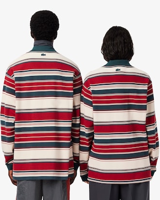 Runway Loose Fit Striped Piqu&eacute; Polo Shirt