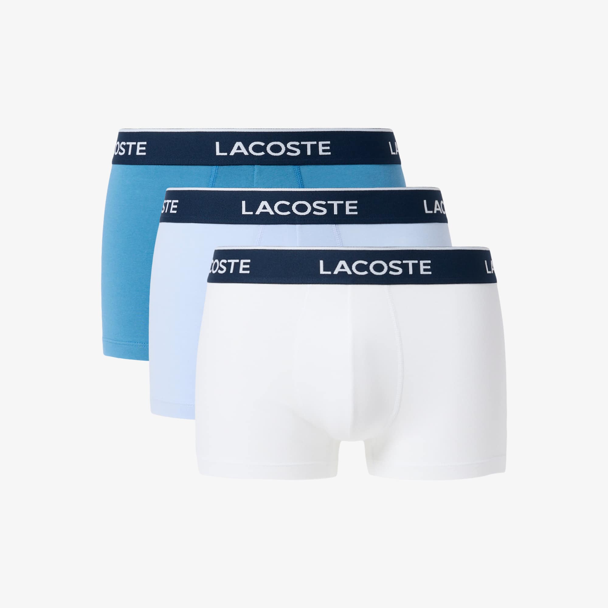 Lacoste 3-pack Stretch Cotton Trunks - Xs In Blue