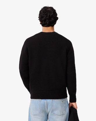 Men's Intarsia Branded Wool Sweater
