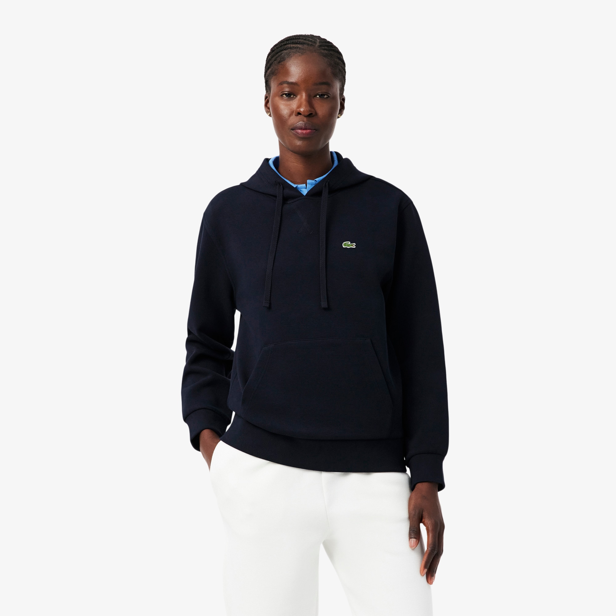 Lacoste Sudadera Piqué De Mujer Azul